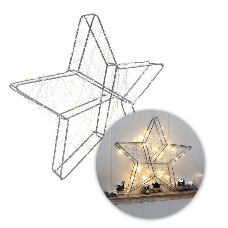 LED-Stern LED-Weihnachtsstern Leuchtstern Metallstern Drahtstern