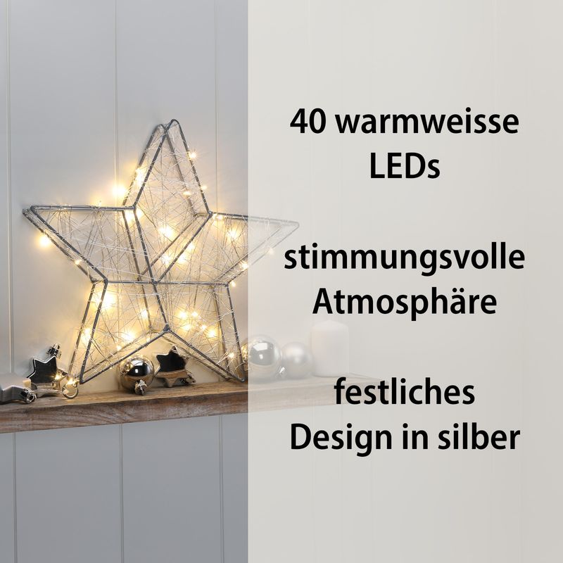 LED-Stern LED-Weihnachtsstern Leuchtstern Metallstern Drahtstern
