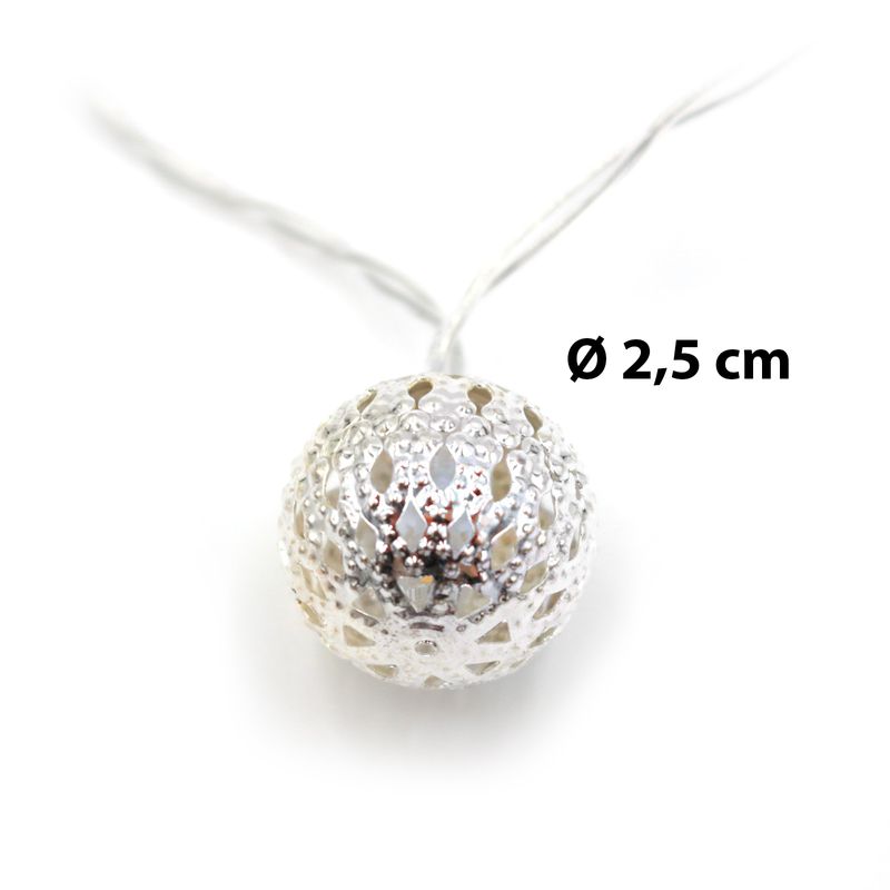 1.65m LED Lichterkette Metallkugel Ball Leuchtkette Lichtgirlande
