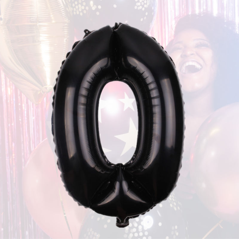 Folienballon Zahl 0 Zahlenballon Geburtstagsparty Ballon Schwarz 81cm