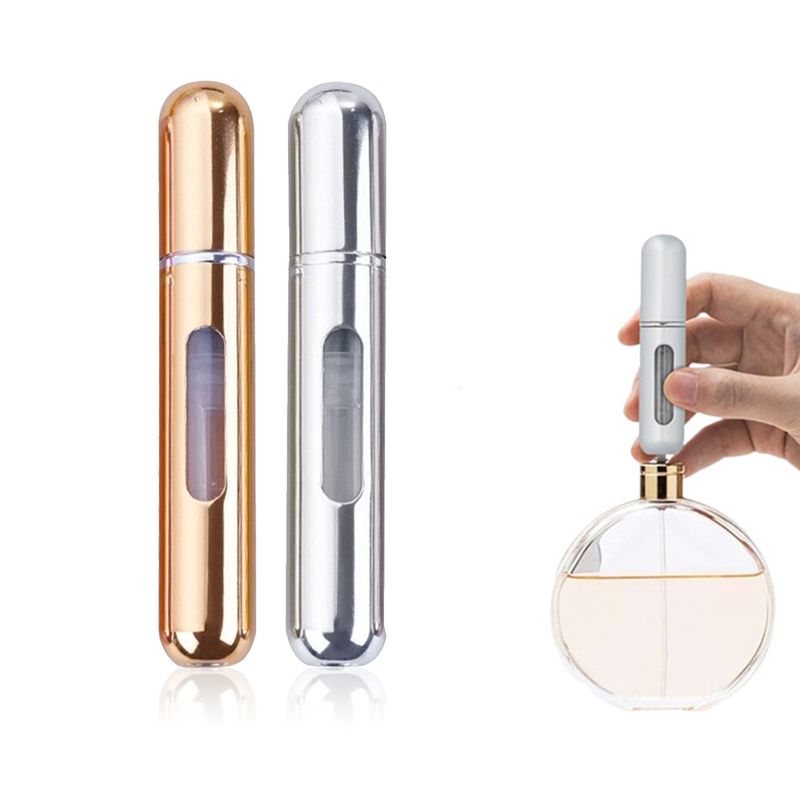 8ml Mini-Parfümzerstäuber-Set Parfum Vaporisateur Goldig Silbrig