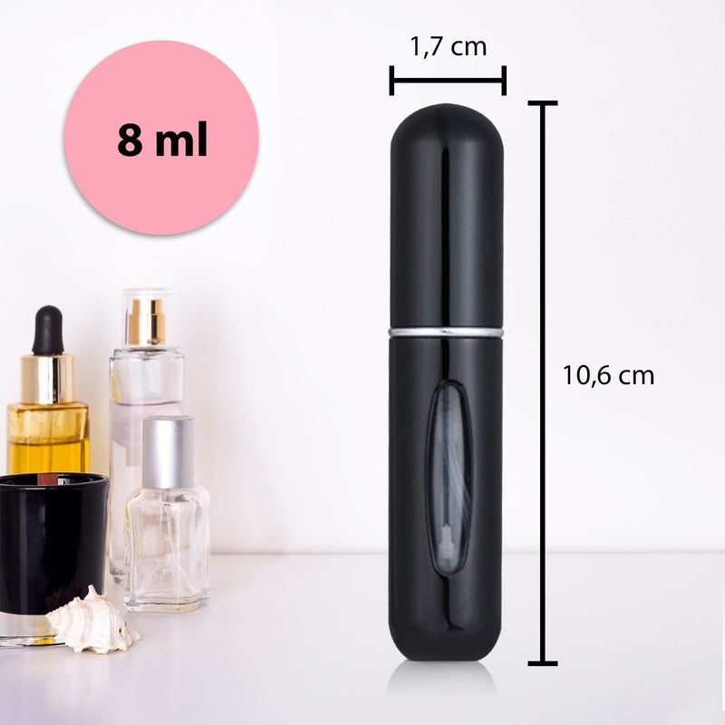 8ml Mini-Parfümzerstäuber-Set Parfum Vaporisateur Schwarz