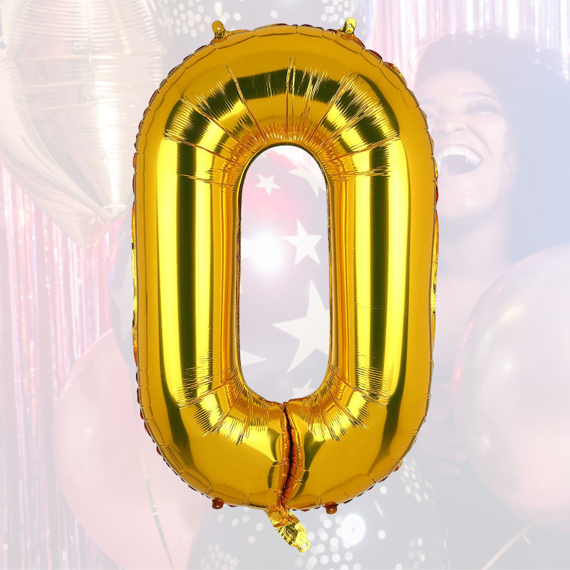 Folienballon Zahl 0 Golden Zahlenballon Geburtstagsparty Ballon 40cm