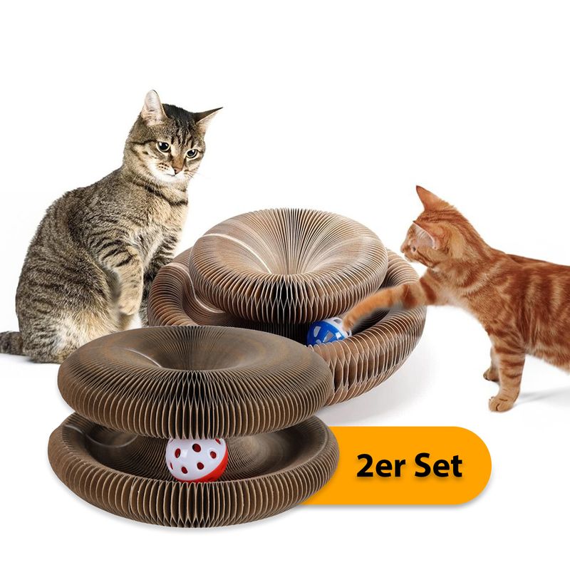 Katzen Kratzorgel 2er Set Kratzspielzeug Ballspiel Haustierspielzeug