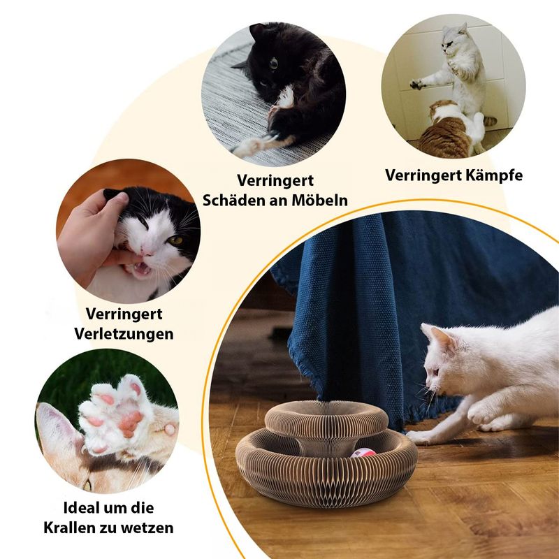 Katzen Kratzorgel 2er Set Kratzspielzeug Ballspiel Haustierspielzeug