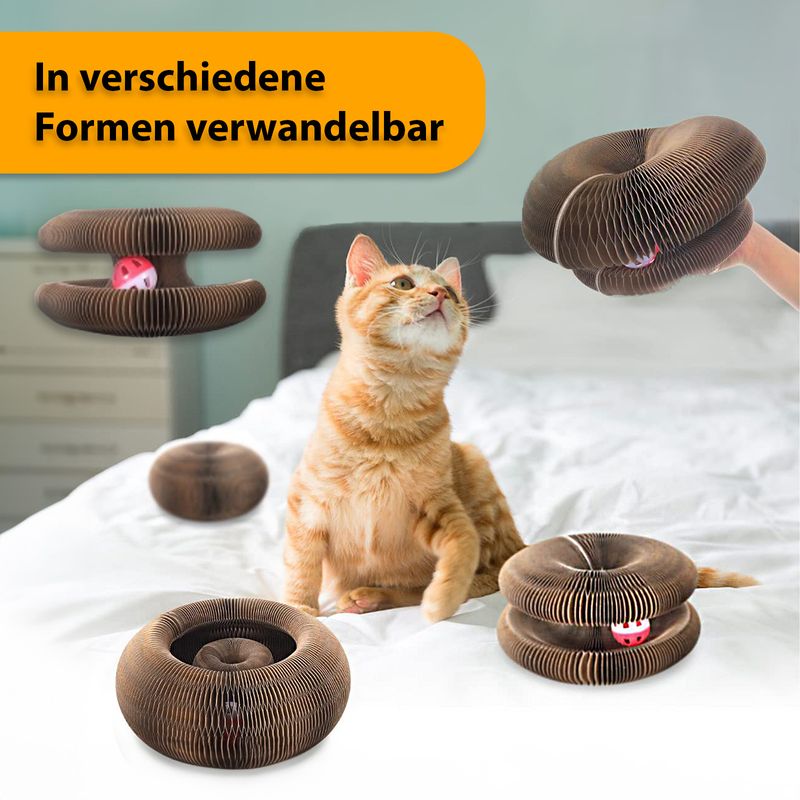 Katzen Kratzspielzeug 4er Set Kratzorgel Haustierspielzeug Ballspiel