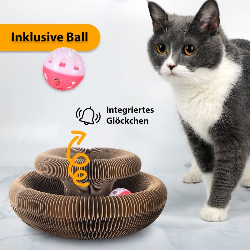 3in1 Katzenspielzeug-Set Federspielzeug Kratzorgel Katzenangel