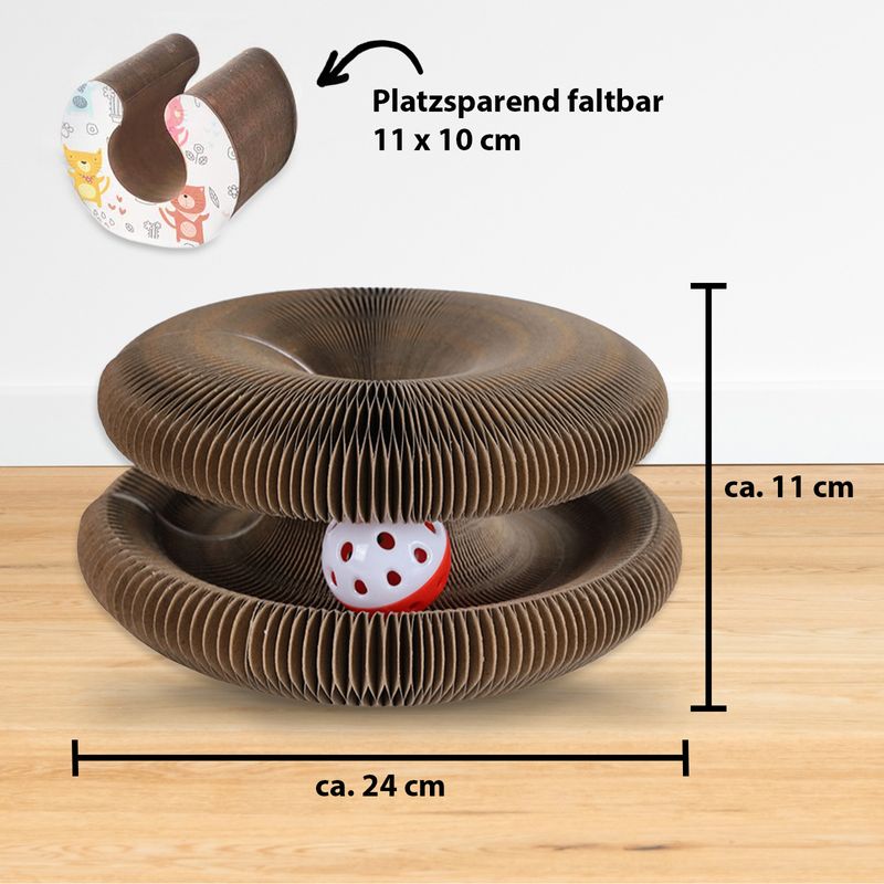3in1 Katzenspielzeug-Set Federspielzeug Kratzorgel Katzenangel