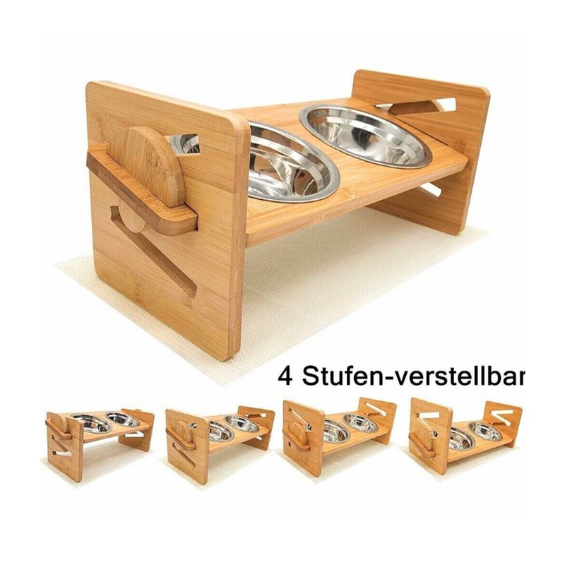 Doppelnapf mit Futternapfunterlage Fressnapf mit Bodenschoner Set