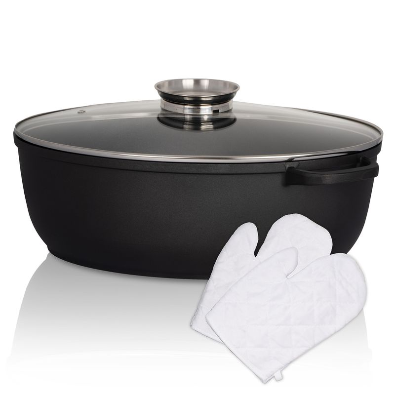 Aluguss-Gansbräter Backofenform Schmortopf Schmorbräter Bratschale