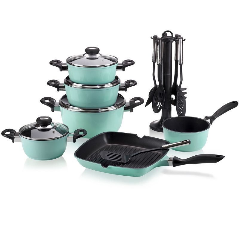 Set Kochgeschirr Aluguss Kochtopf Pfanne Küchenhelfer Küchenutensilien