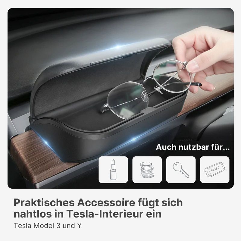 Alternatives Brillenetui für Tesla Model 3 Y Sonnenbrillenhalter für Armaturenbrett