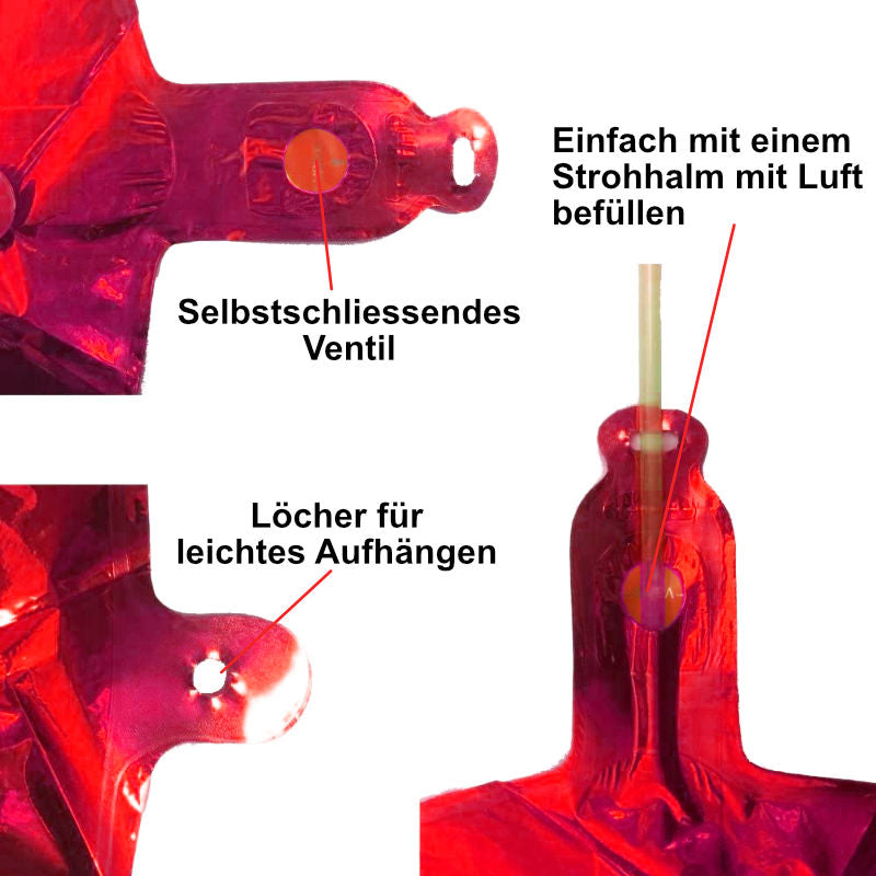 Folienballon Zahl 5 Zahlenballon Geburtstagsparty Ballon Rot 40cm