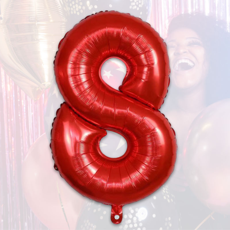 Zahlenballon Zahl 8 Rot Folienballon Geburtstagsparty Ballon 40cm