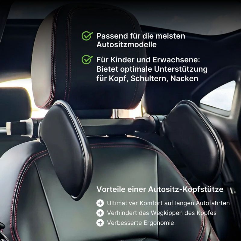 Autositz Kopfstütze Nackenstütze Kopfauflage 180° verstellbar