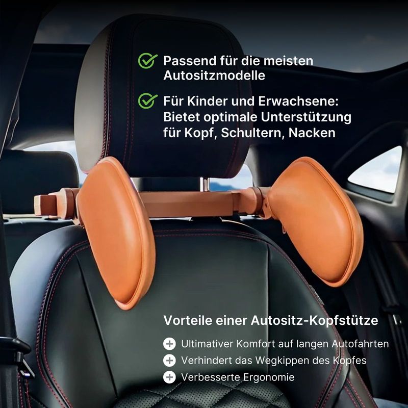 Autositz Kopfstütze Kopfauflage Nackenstütze 180° verstellbar
