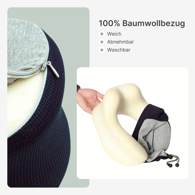 Nackenhörnchen Nackenkissen Reisekissen Flugzeug Memory Foam