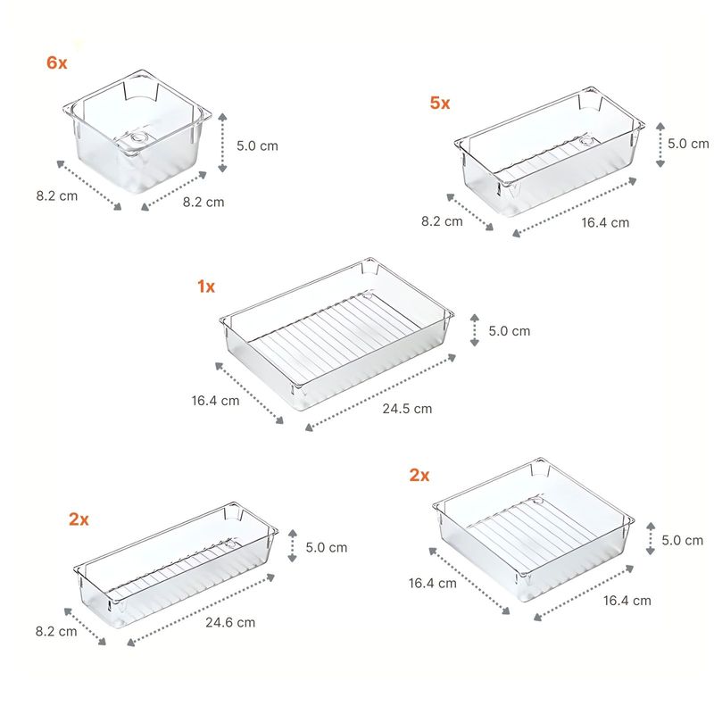 Schubladen Organizer 16-teilig Aufbewahrungsbox Einsatz Ordnungssystem