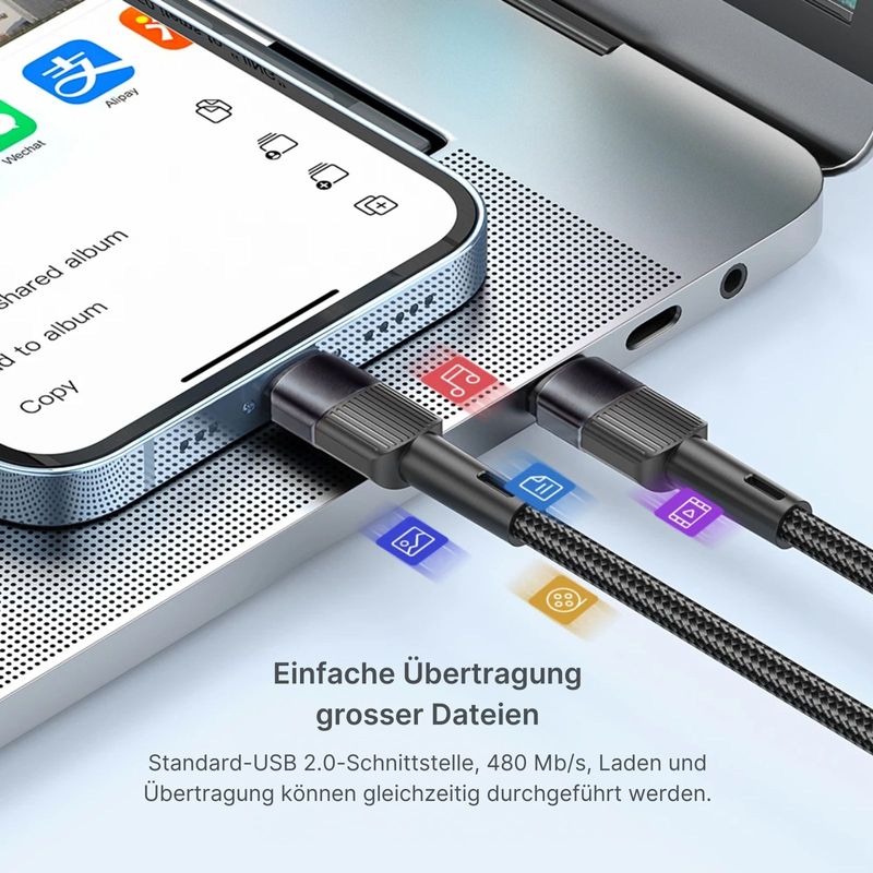 Kabel USB-C zu USB-C 0.5m 100W Datenkabel Schnellladekabel