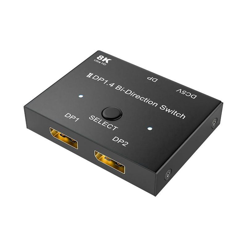 Switch Displayport 2x1 Ports DP-Umschalter 8K@30Hz bidirektional