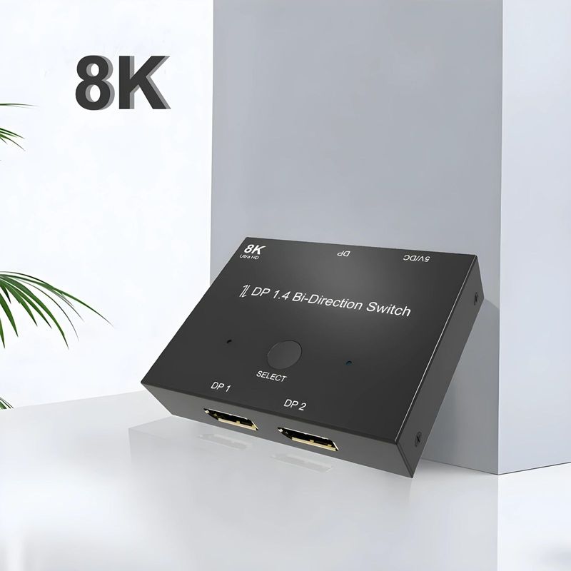 Switch Displayport 2x1 Ports DP-Umschalter 8K@30Hz bidirektional