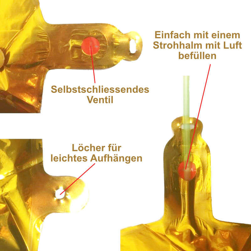 Party Ballon Set Luftballon-Kombi Geburtstagsballon Folienballon