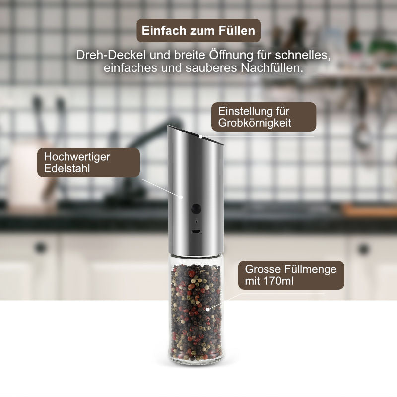 Elektrische Pfeffermühle automatische Gewürzmühle elektronische Mühle