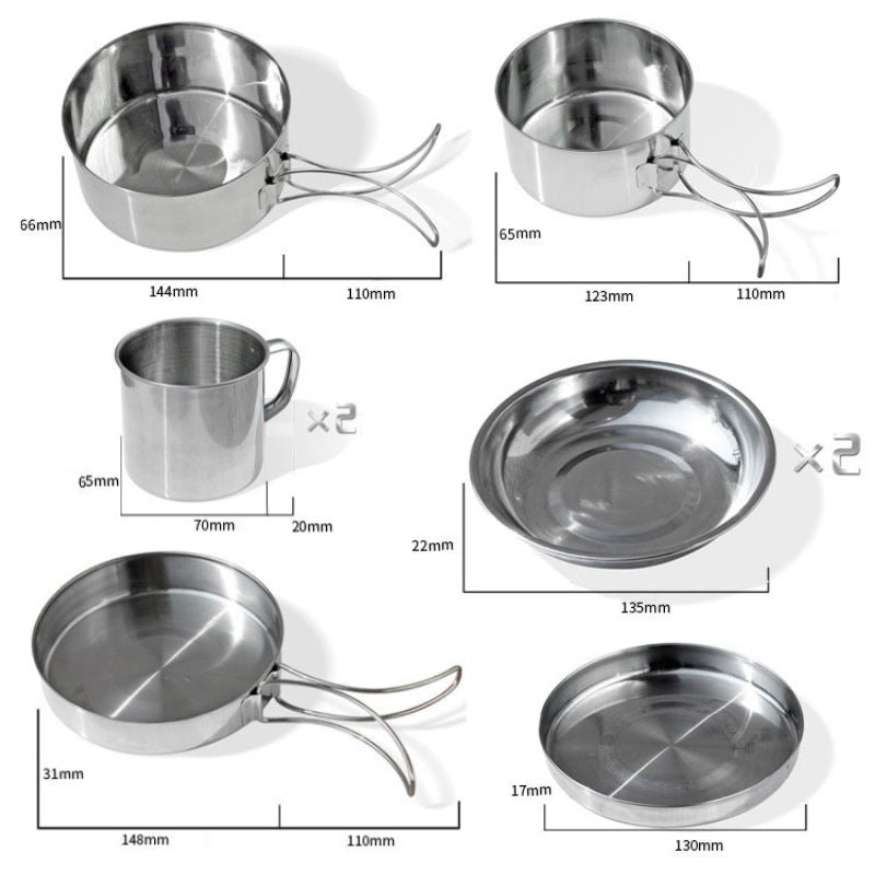 Campinggeschirr Outdoor-Kochutensilien Picknickgeschirr Set