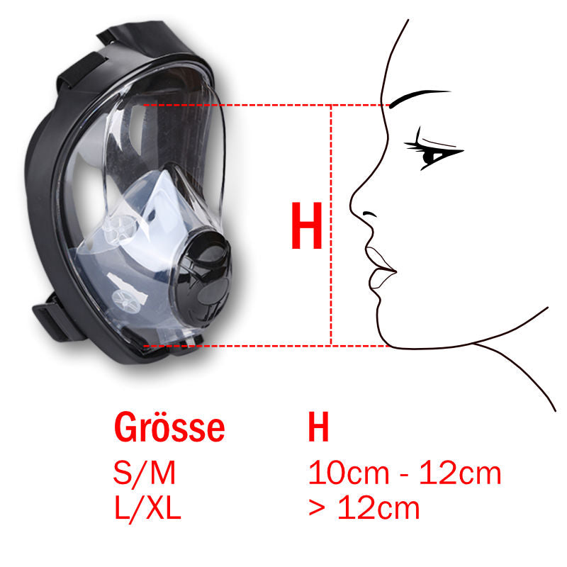 Schnorchelmaske Vollgesichtsmaske Tauchmaske Schwimmbrille