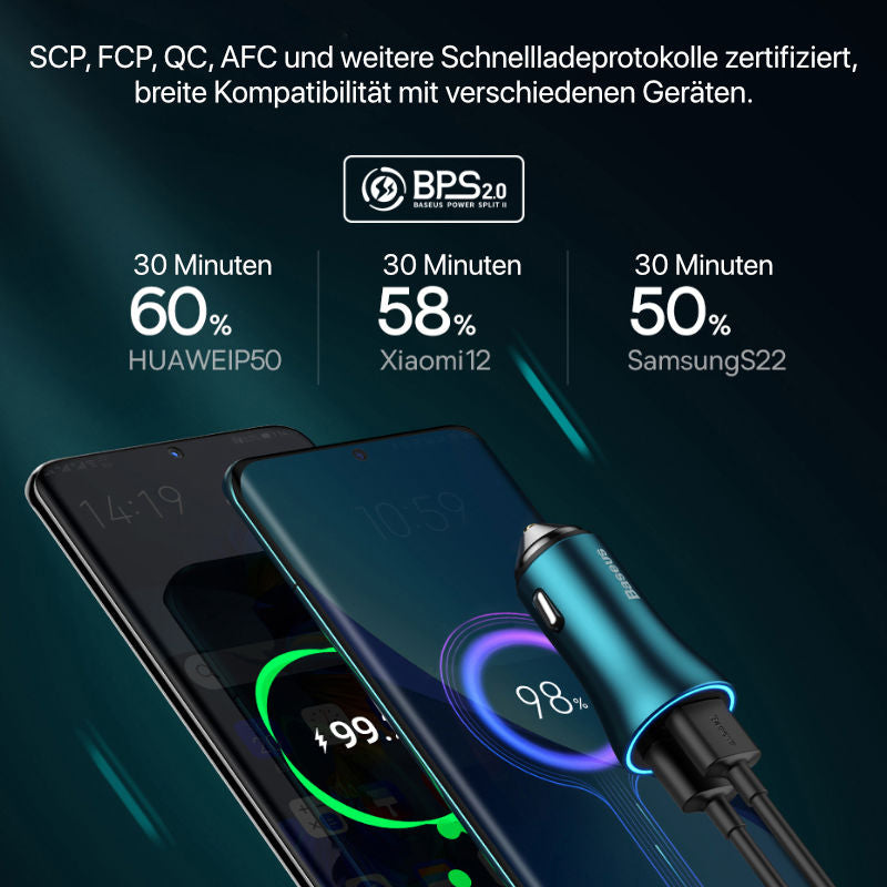 Car Charger USB-A USB-C KFZ-Ladegerät USB-A USB-C Auto-USB-Adapter