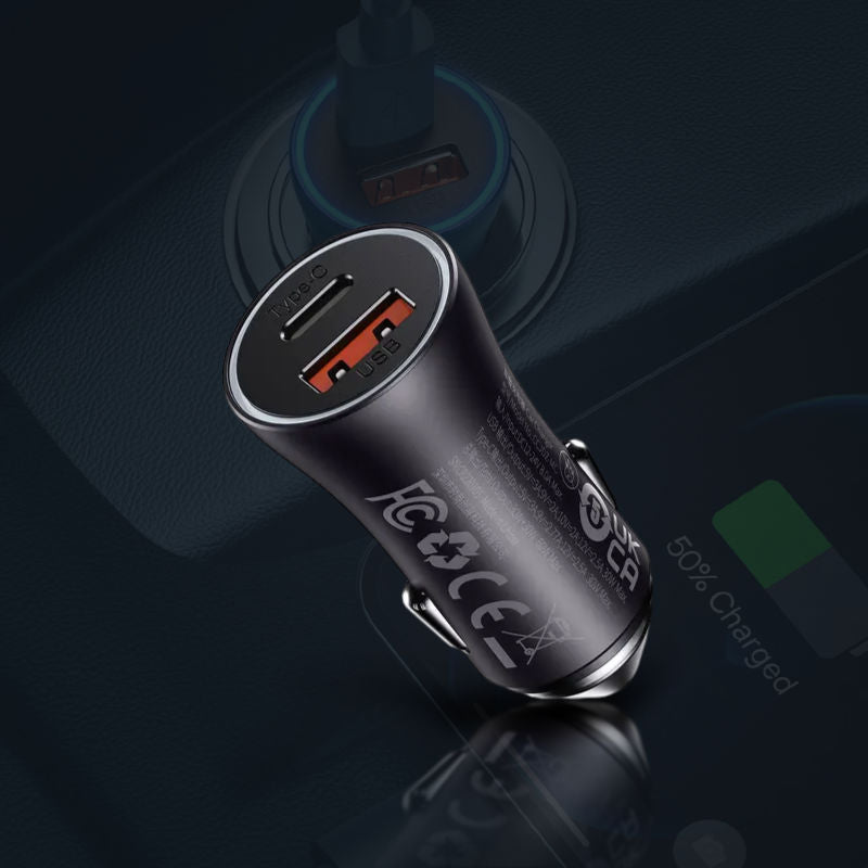 Car Charger USB-A USB-C KFZ-Ladegerät USB-A USB-C Auto-USB-Adapter
