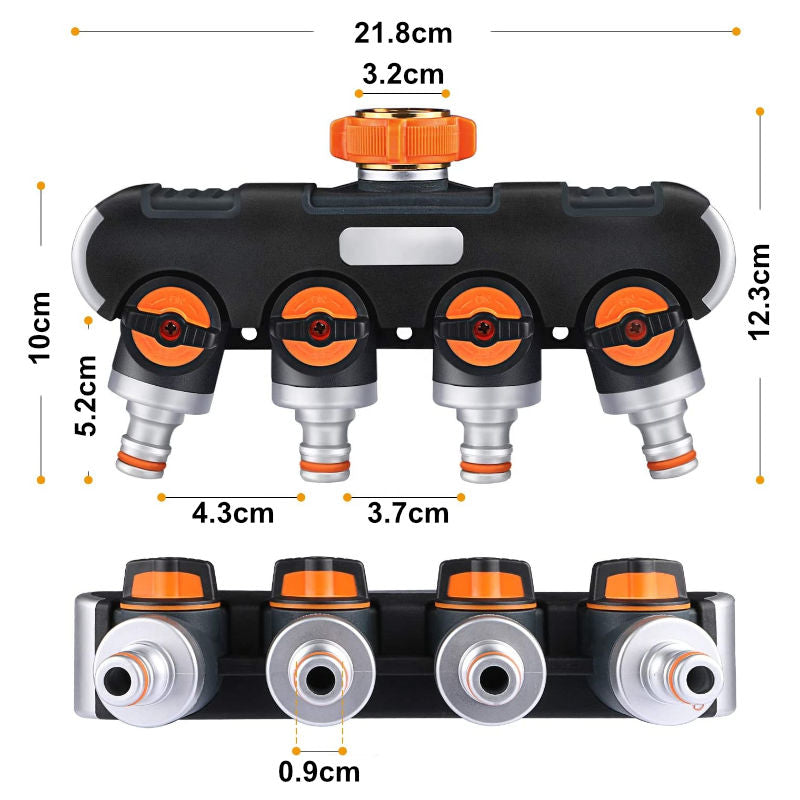 Garten 4-Wege-Wasserverteiler Wasserhahnadapter Wasserhahn-Splitter