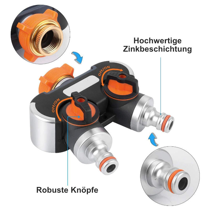 Garten 2-Wege-Wasserverteiler Wasserhahnadapter Wasserhahn-Splitter