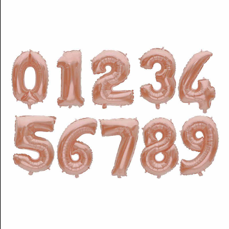 Zahlenballon Zahl 1 Folienballon Roségold 72cm