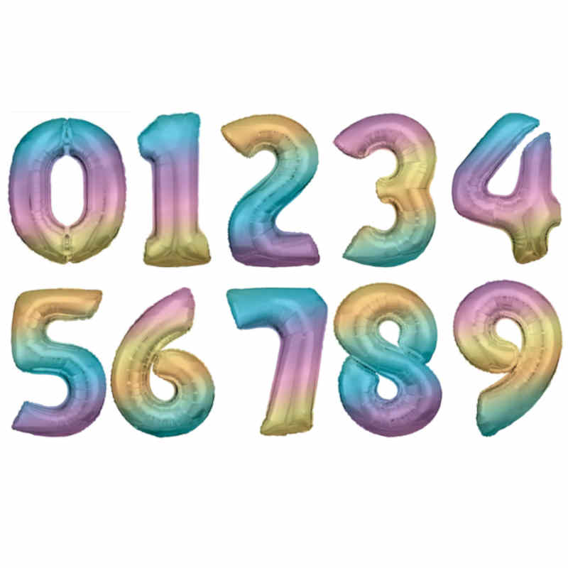 Folienballon Zahl 0 Bunt Zahlenballon 72cm