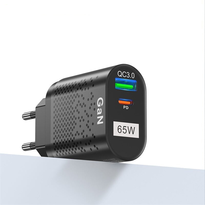 GaN 2-Port Fast Charger USB-C + USB-A Ladegerät Schnellladeadapter