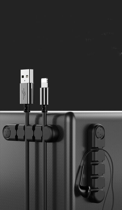 Kabelhalter aus Silikon für 6 Kabel selbstklebend