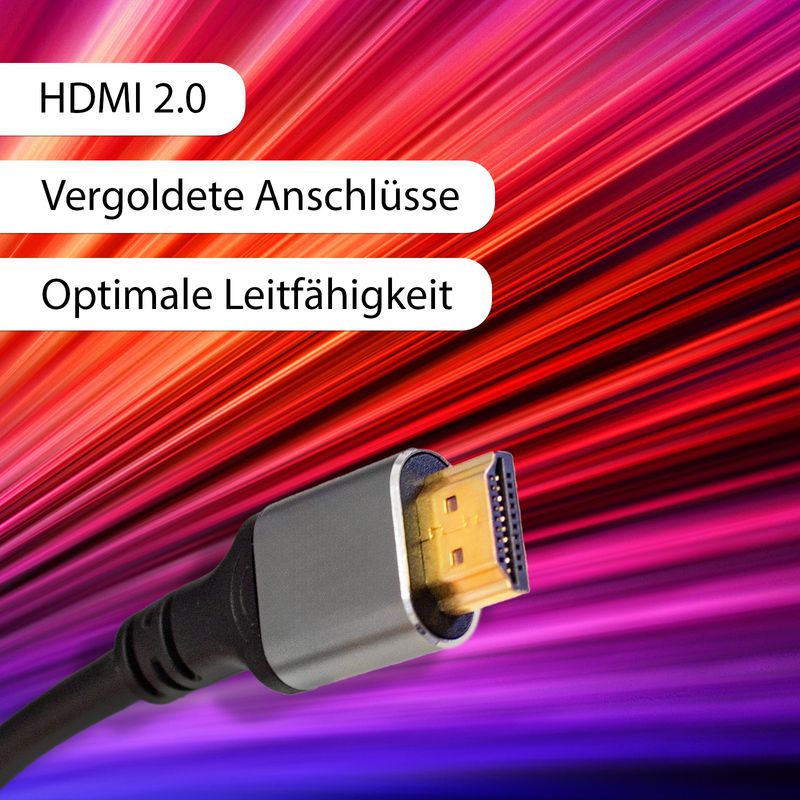 HDMI zu HDMI Kabel 1m 4K UHD High Speed HDMI Anschlusskabel Flachkabel