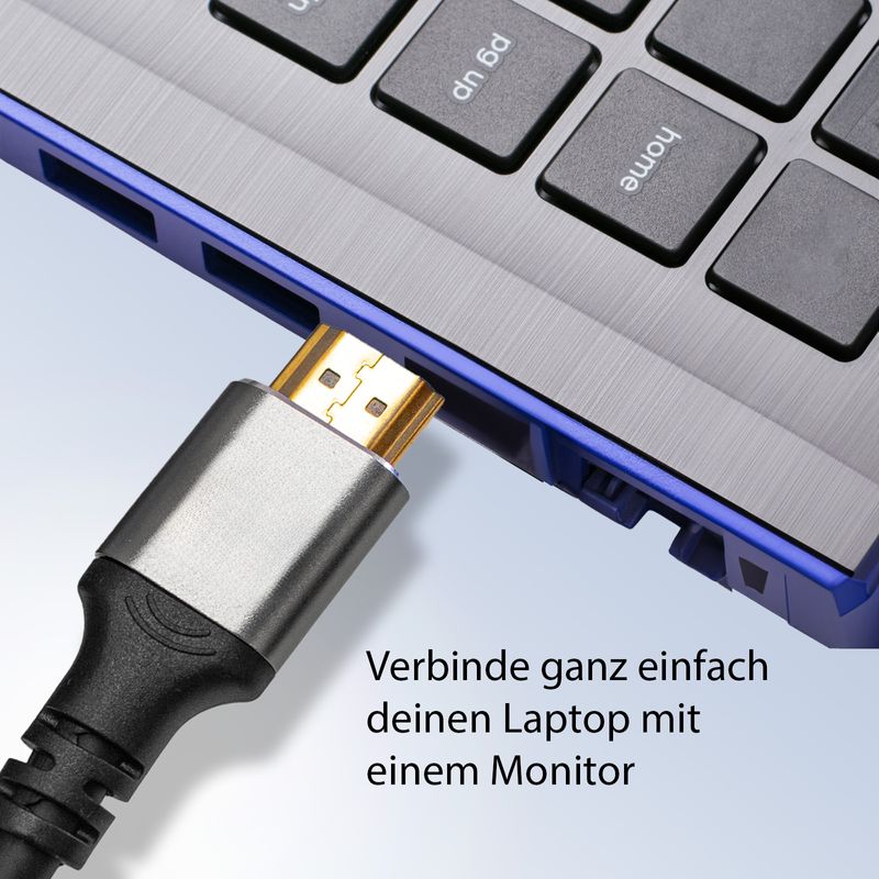 HDMI zu HDMI Kabel 1m 4K UHD High Speed HDMI Anschlusskabel Flachkabel