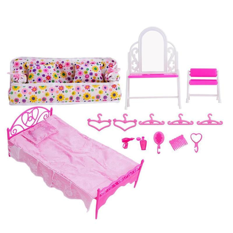 Schlafzimmer Zubehör Set für Barbie Puppen Möbel Zubehör