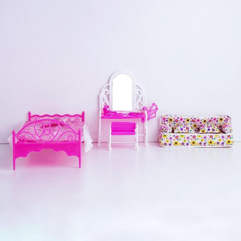 Schlafzimmer Zubehör Set für Barbie Puppen Möbel Zubehör