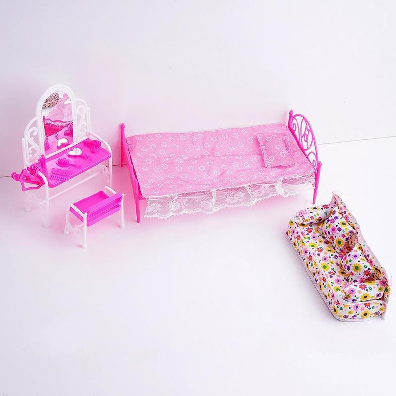 Schlafzimmer Zubehör Set für Barbie Puppen Möbel Zubehör