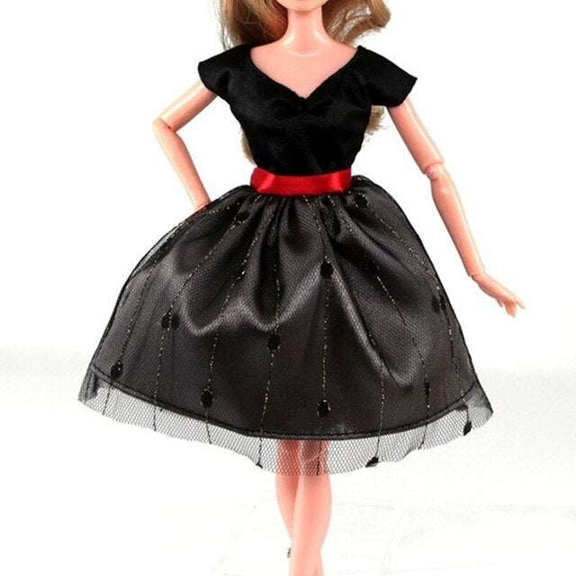 Mode Kleid für Barbie Puppen Fashion neue Collection Schwarz