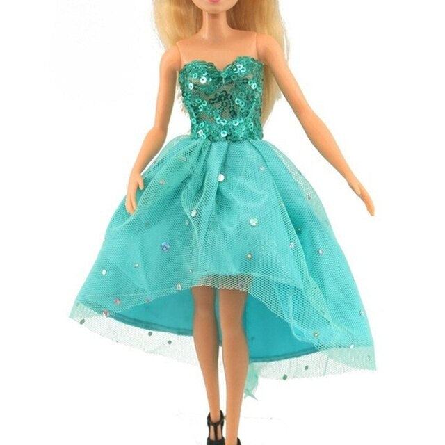 Mode Kleid für Barbie Puppen Fashion neue Collection Türkis