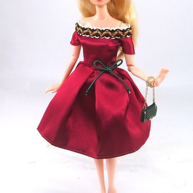 Mode Kleid für Barbie Puppen Fashion neue Collection Rot