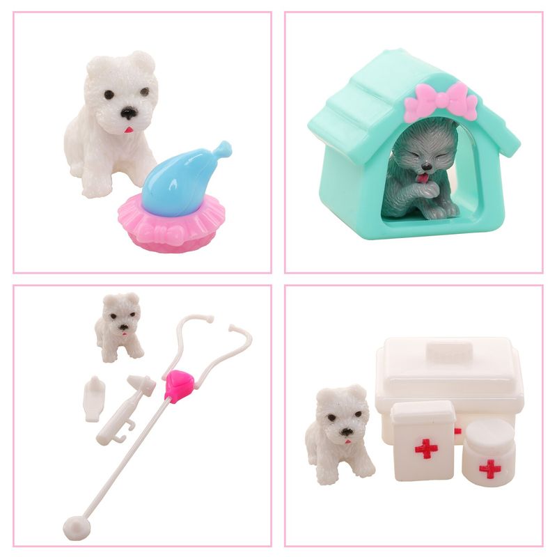 Tierset Hund und Katze für Barbie Haushalt Puppenhaus Zubehör Kinder