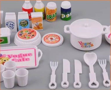 Spielküche 26-teiliges Zubehör Set für Barbie Haushalt Puppenhaus