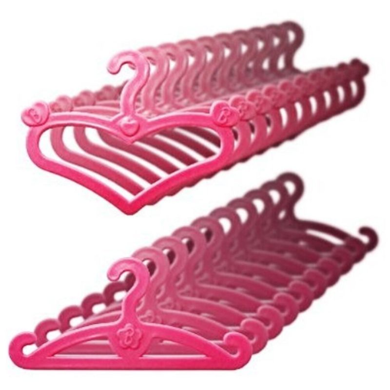 20 Stück Kleiderbügel für Barbie Puppenkleideraufhänger pink Zubehör