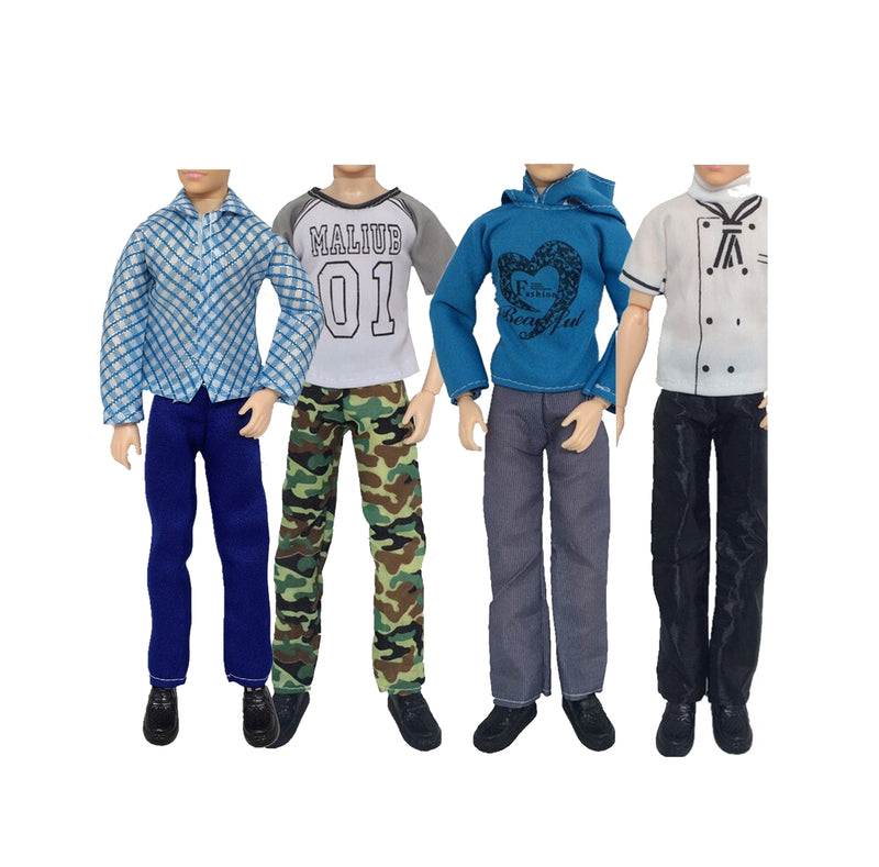 Ken Barbie 4er Set für Puppen Collection Motto Casual Kleider