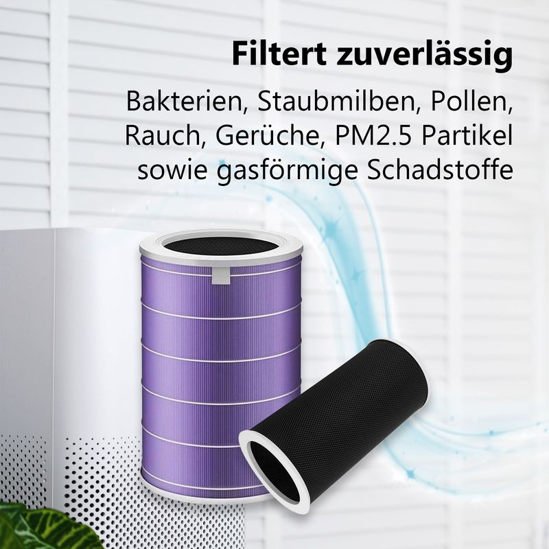 Alternatives HEPA- & Aktivkohlefilter-Set zu Xiaomi Mi Air Purifier 2C